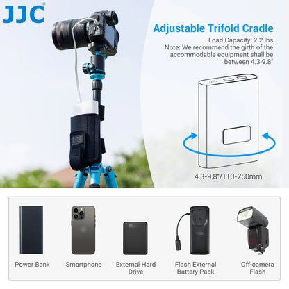JJC Equipment Mounting Strap | Cable Cradle Tripod Legs Mounting Bag | for Power Bank, Light Stand, Remote, Photography Accessory