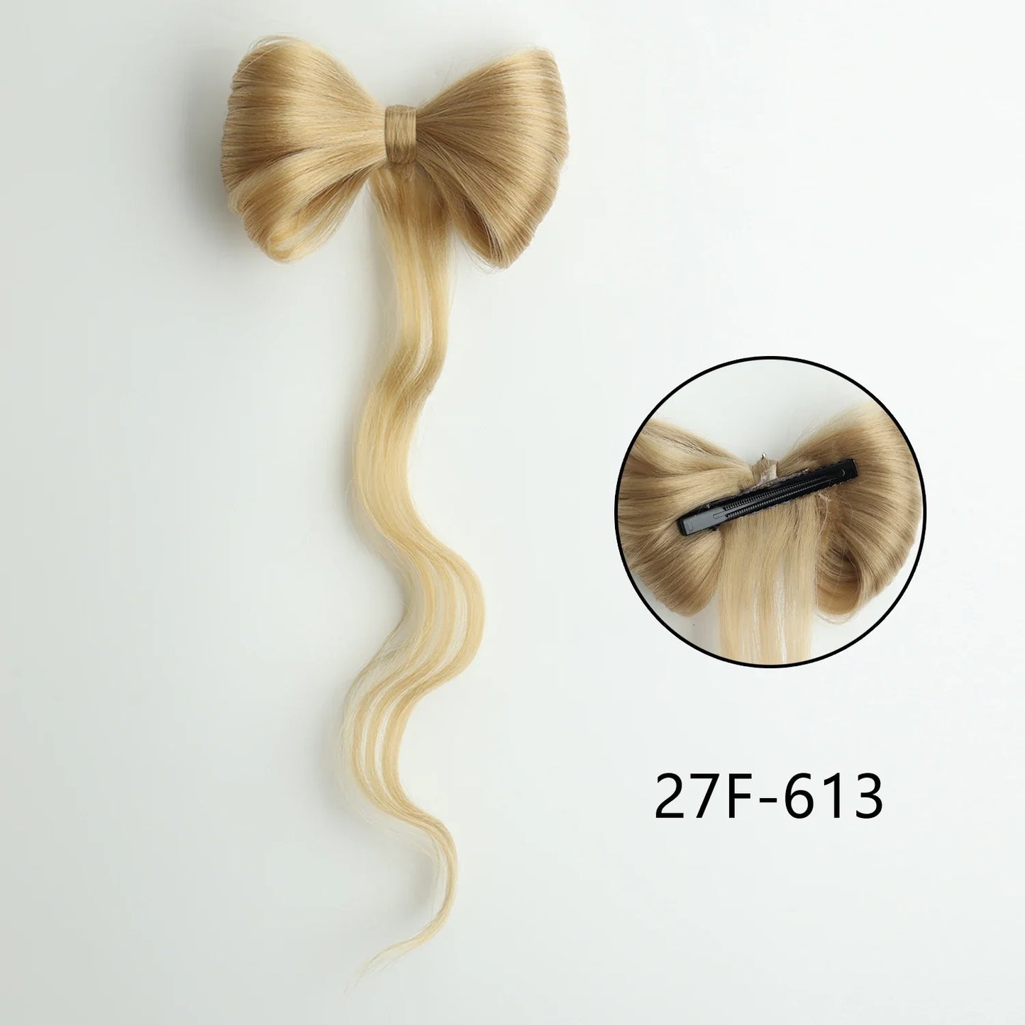 Bowknot Claw Clip Hair Bun – Synthetic Clip-In Hair Extensions for Women’s Daily Use