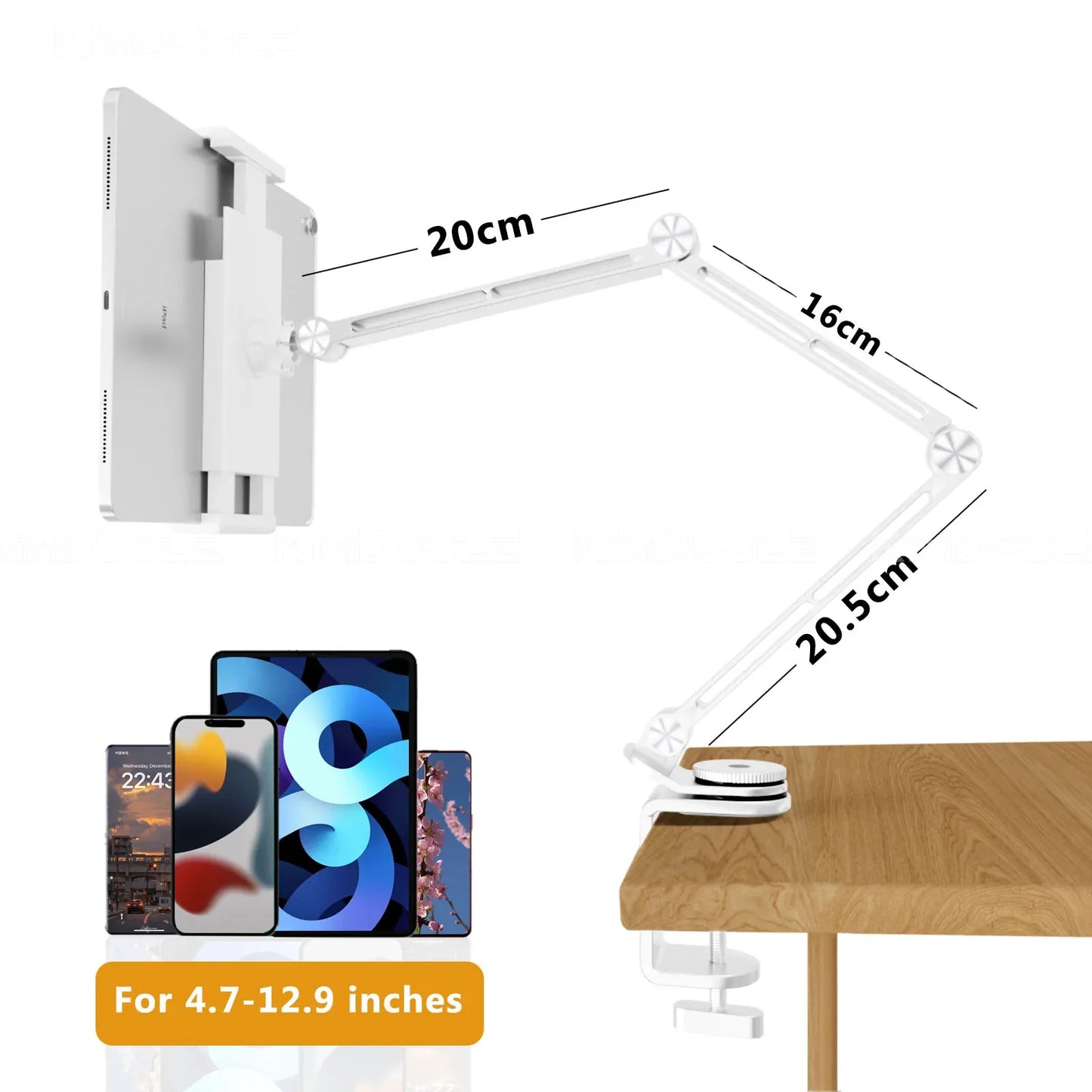 Artpowers Adjustable Tablet Holder – Portable Stand for iPad, Monitor, Phone & Laptop with Rotating Clip Mount