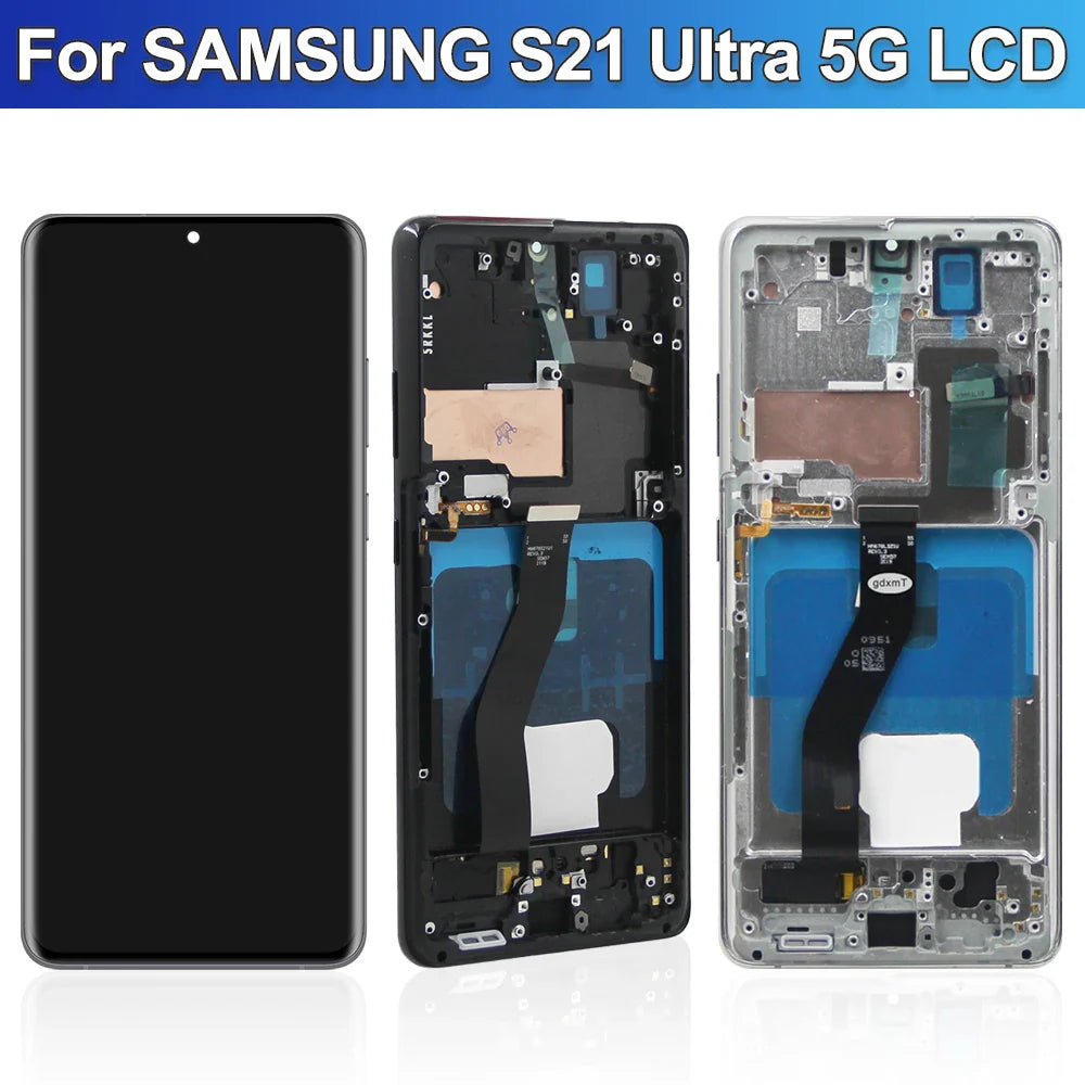 AMOLED Screen Assembly for Samsung Galaxy S21 Ultra 5G G998B LCD Touch Display with Fingerprint Sensor