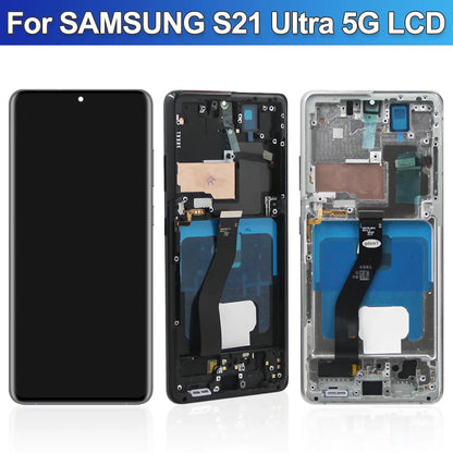 AMOLED Screen Assembly for Samsung Galaxy S21 Ultra 5G G998B LCD Touch Display with Fingerprint Sensor