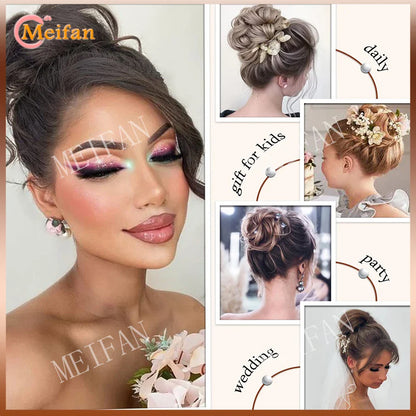 MEIFAN Synthetic Chignon Hair Bun – Elastic Rubber Band Clip-In Updo Ponytail Hair Extension for Women