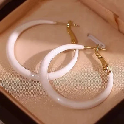 Women’s Big Red Circle Earrings – Simple Exquisite Fashion Niche Jewelry with Elegant Senior Sense Design