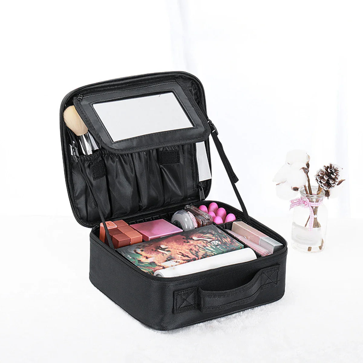 YANZA Professional Makeup Case – Cosmetic Organizer & Travel Storage Box for Brushes, Beauty Tools, and Manicure Supplies