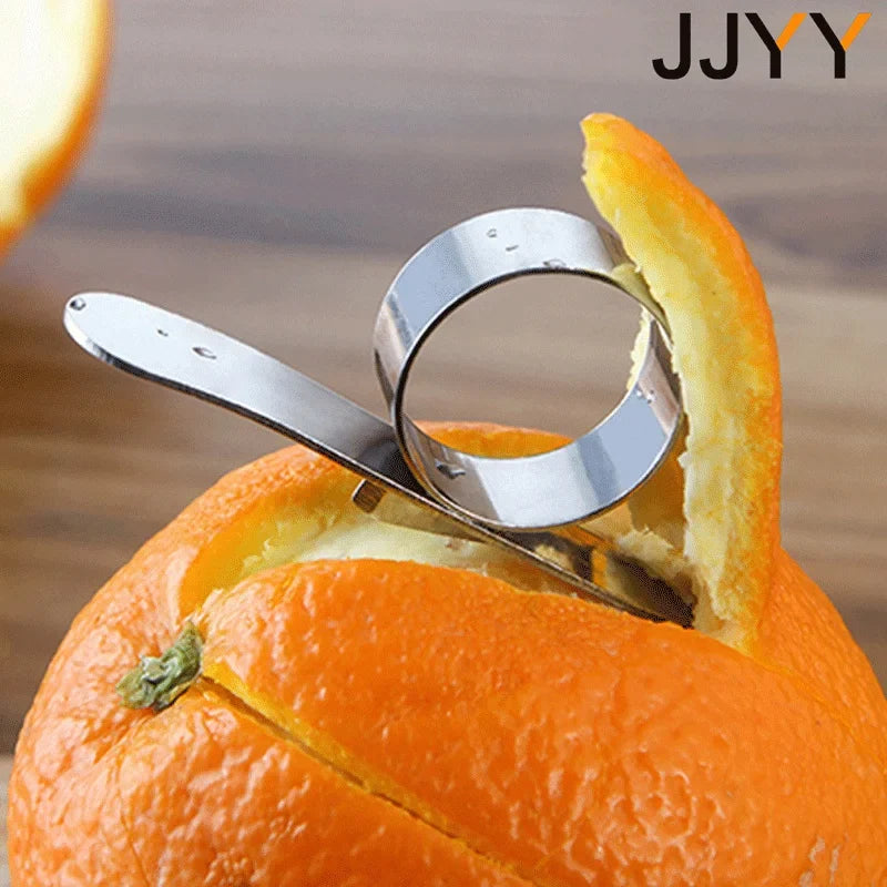 JJYY Orange Peelers - Stainless Steel Easy Open Citrus Peeler, Lemon Parer, Fruit Skin Remover and Slicer Kitchen Gadget