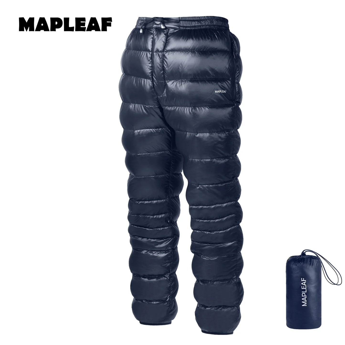 MAPLELEAF Ultralight Down Pants – 800FP Warm Winter Ski, Snow, Windproof & Waterproof Trousers for Camping & Hiking