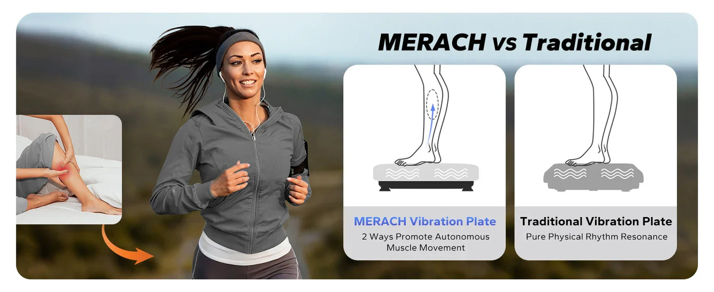 MERACH EMS Vibration Plate – Fitness Machine for Fat Burning, Weight Loss, Pain Relief & Lymphatic Drainage