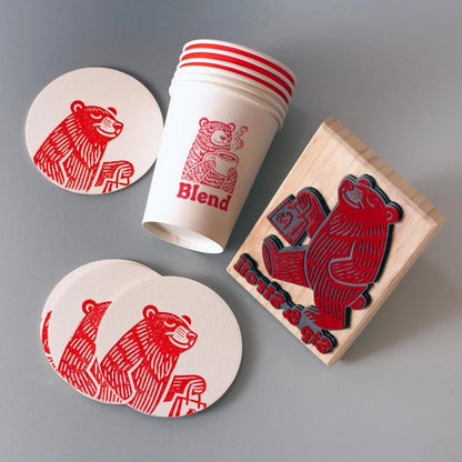 Custom Wooden Logo Stamp – Personalized Self-Inking Rubber Stamp for Wedding, Party, Packaging, Company Name & Address