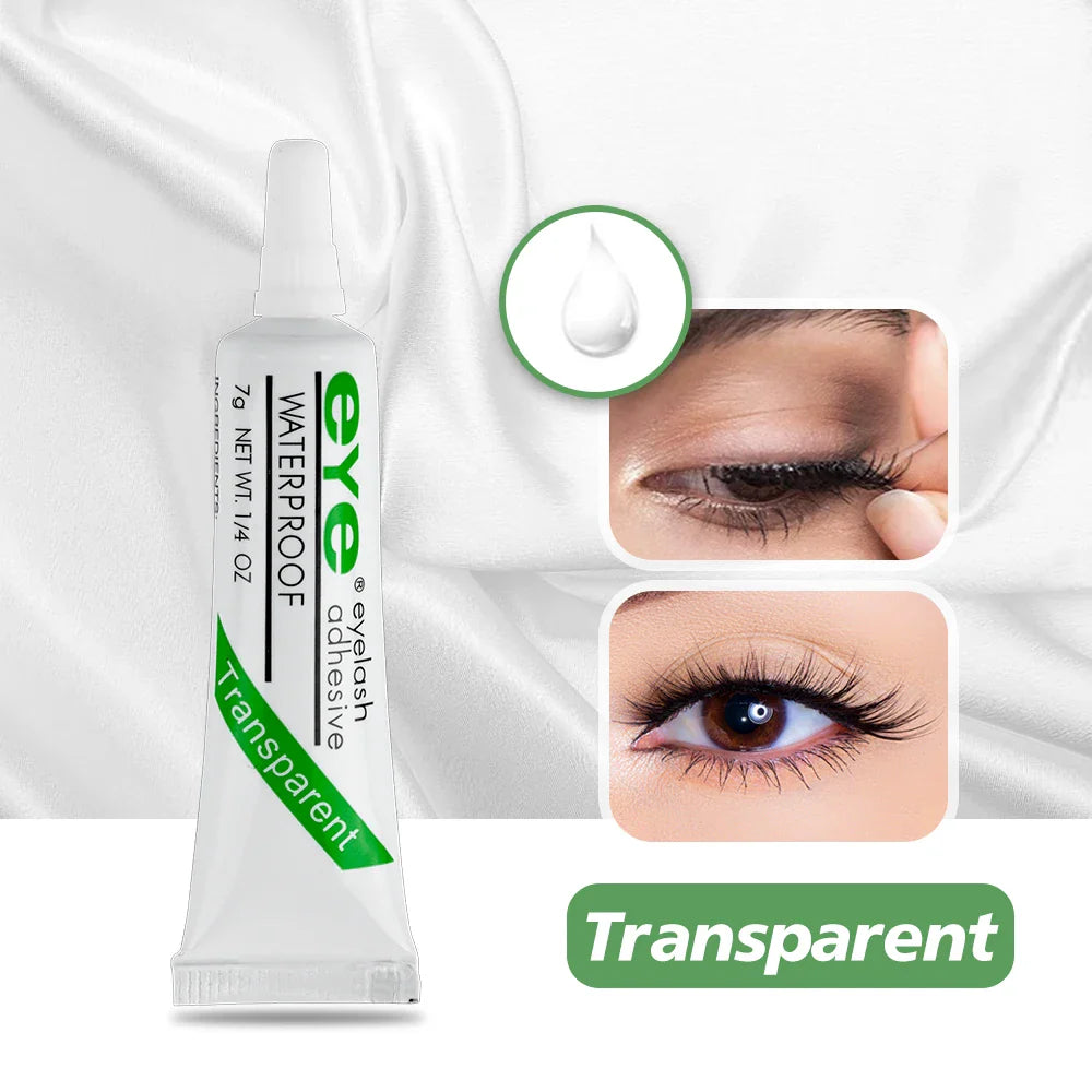 Strong False Eyelash Lash Glue — 7g Waterproof Adhesive for Makeup Tools, Dark or Clear Options