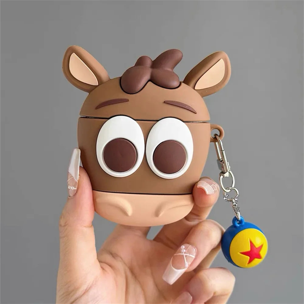 Kawaii Cartoon AirPods Case - Silicone Shockproof Cover with Charm for AirPods 4, Pro 3 & Pro 2