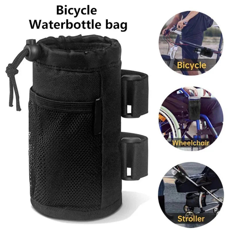Water Bottle Pouch – Drawstring Insulated Thermal Holder Bag for Cups, Kettles, Bike Storage Pocket