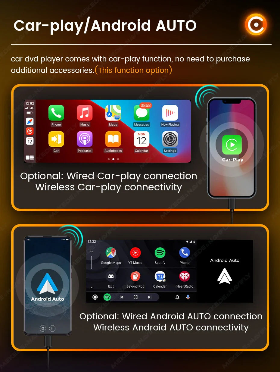 NaviFly 6.86" 1-DIN MP5 Car Stereo — Wireless CarPlay & Android Auto Multimedia Player with BT & FM