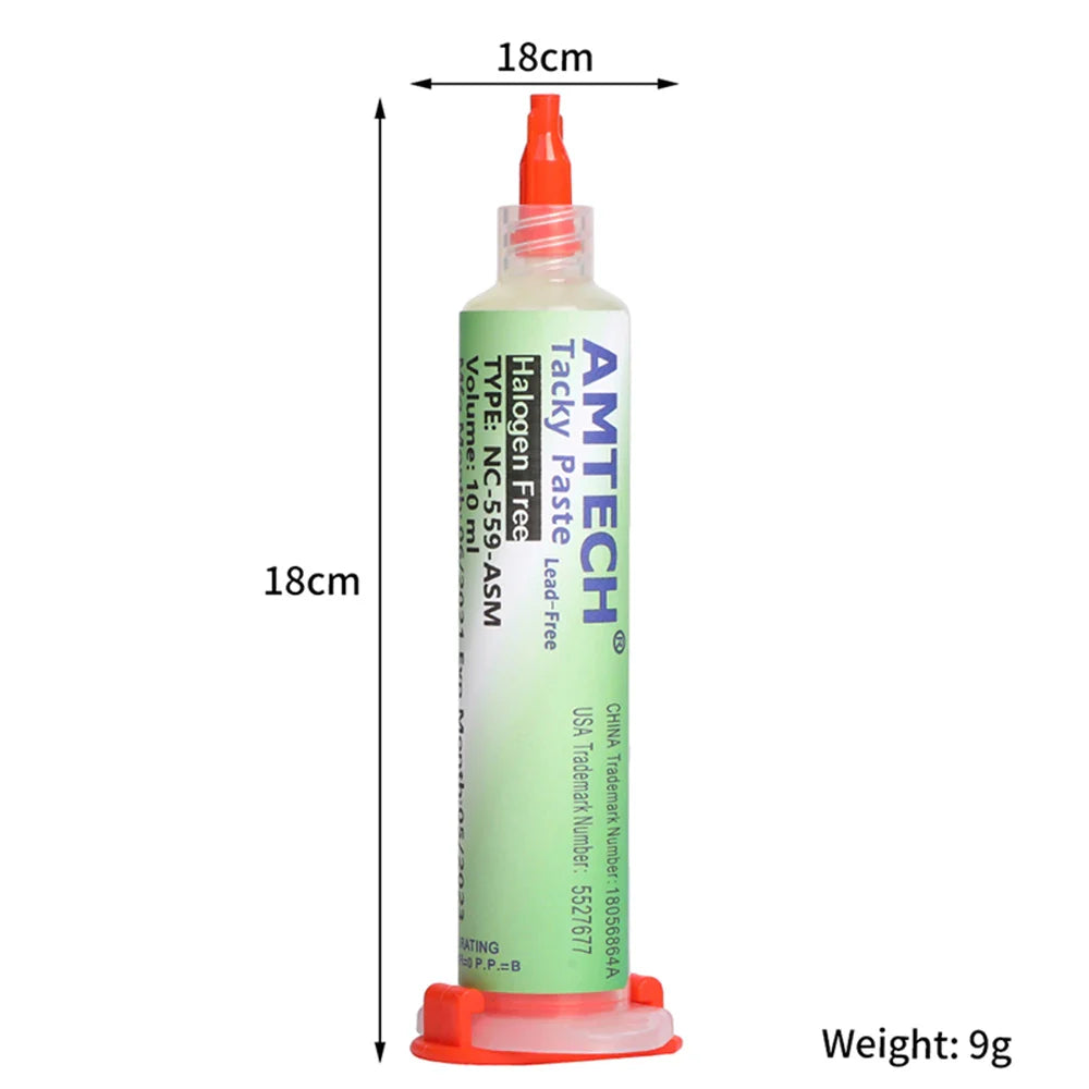 Amtech NC-559 Flux – 10ml Soldering Flux Syringe for Electronics, BGA, SMD & PCB Repair Tools
