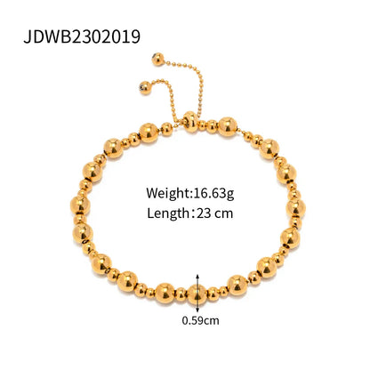 Uworld Stainless Steel Bead Chain Bangle Bracelet – Waterproof Gold Tone Fashion Jewelry for Men & Women, Trendy Statement Design