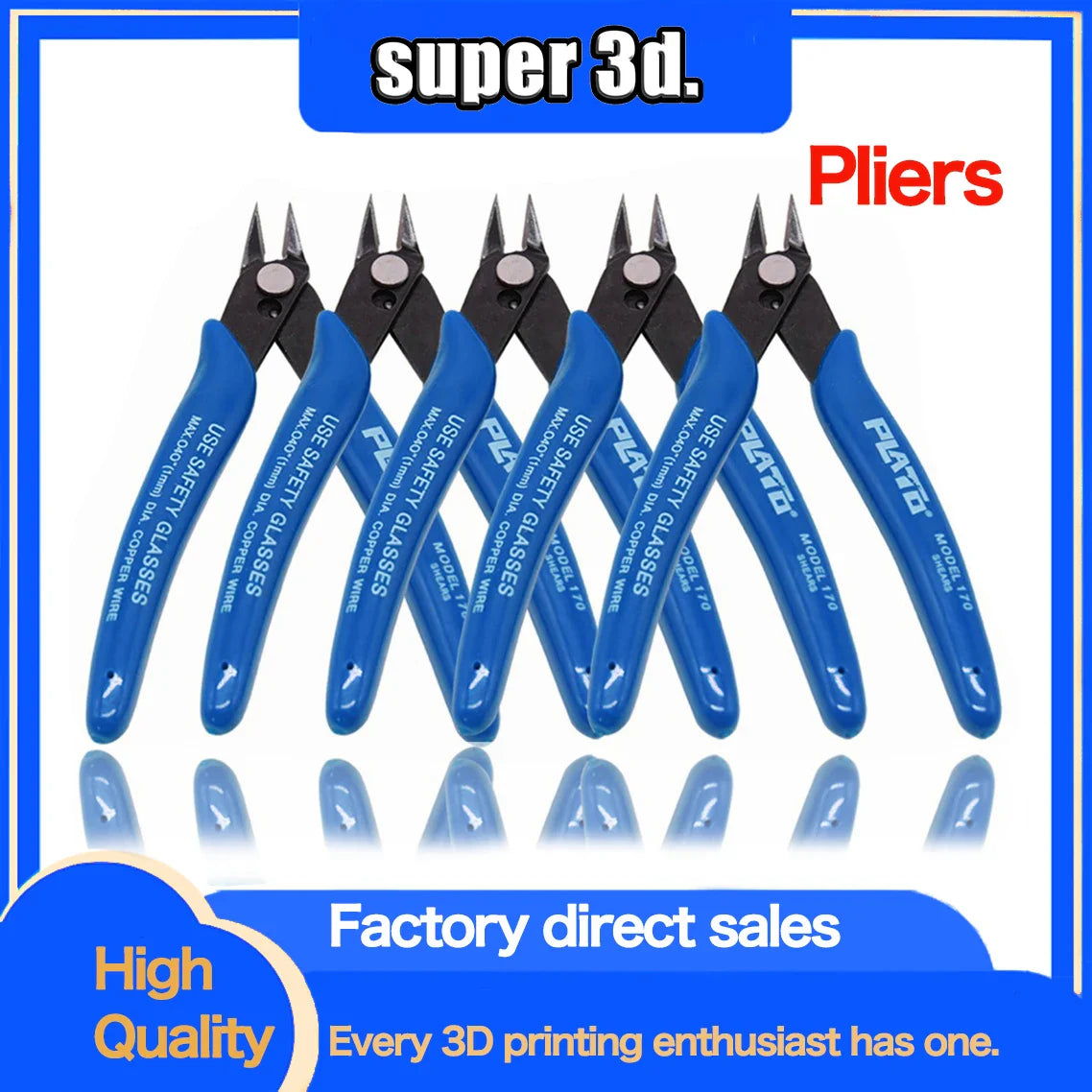 PLATO 170 Wishful Clamp Diagonal Pliers – Side Cutting Nippers & Wire Cutter for DIY Electronics & 3D Printing