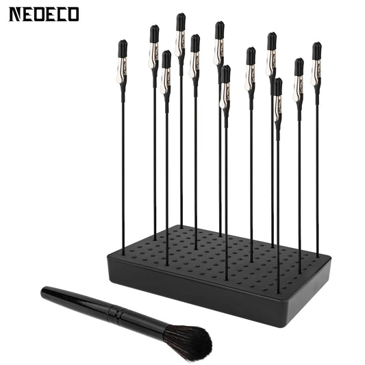 Modeling Tool Set: Painting Stand Base Holder with 12 Alligator Clip Sticks - Perfect for Airbrush Spray and Hobby DIY