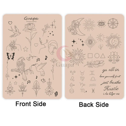Silicone Practice Skin for Permanent Makeup — Double-Sided Latex Sheet with Brows Design for Hair Stroke Training