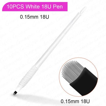 10PCS Microblading Disposable Pens — U18 0.18mm Microblade Tools for Eyebrow Permanent Makeup
