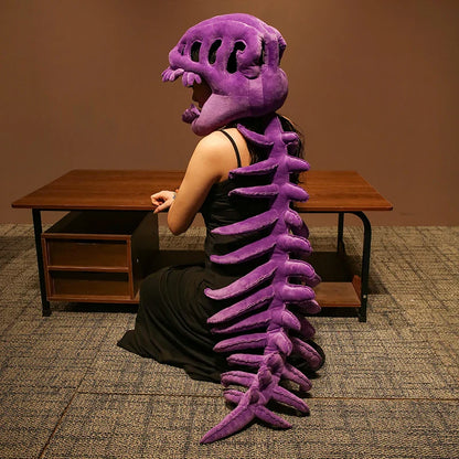 Dinosaur Skeleton Headgear Pillow – 4 Colors for Party Cosplay & Cozy Sofa Lounging