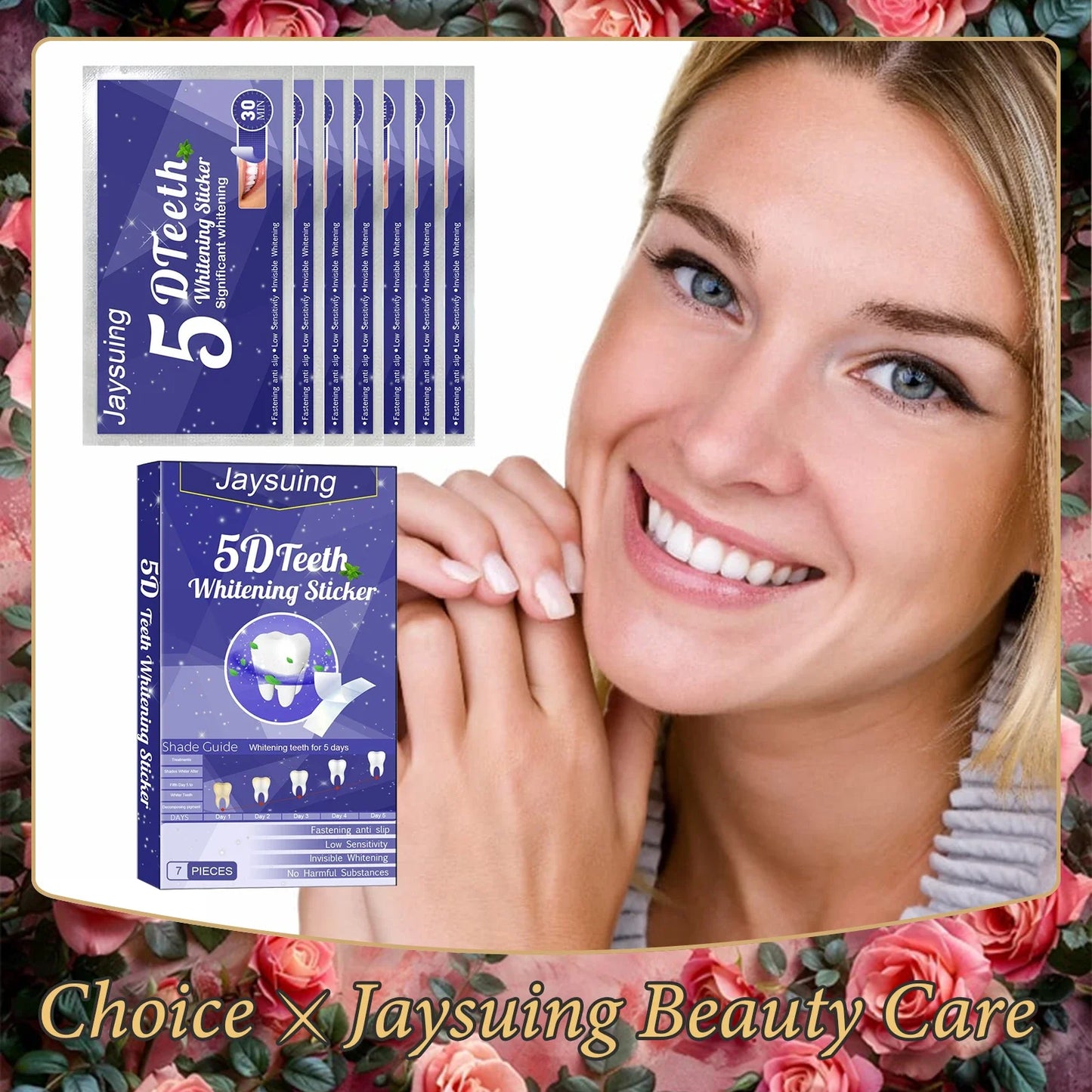 Teeth Whitening Strips – Oral Hygiene Gel Stickers for Cleansing, Dental Whitening & Veneer Care