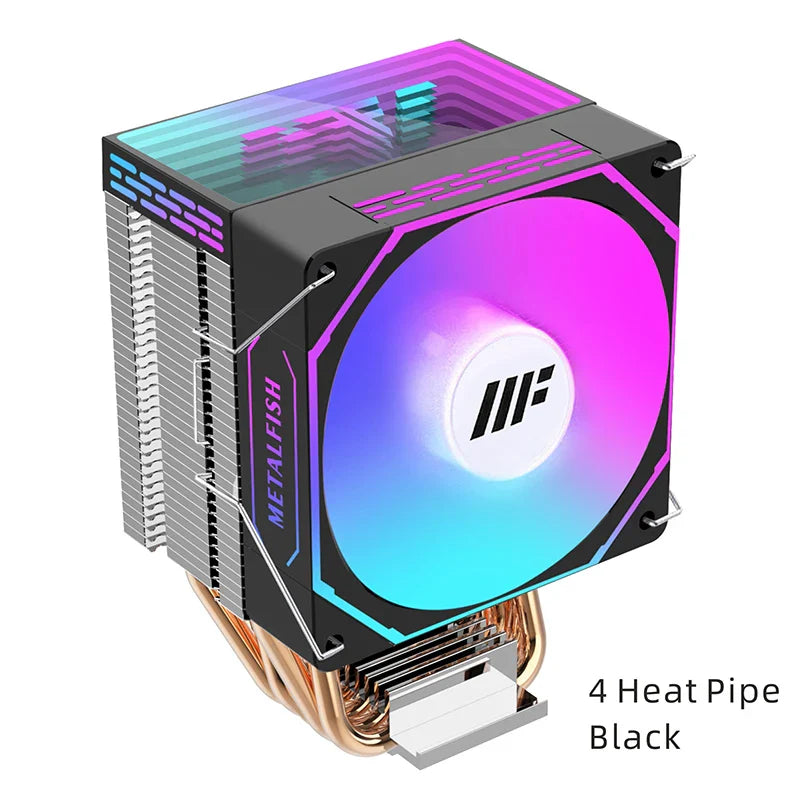 METALFISH ZH1400 ARGB CPU Cooler – 4 Heat Pipes PWM Silent Fan for Intel LGA1700/1200/115X & AMD AM5/AM4 High Performance Cooling