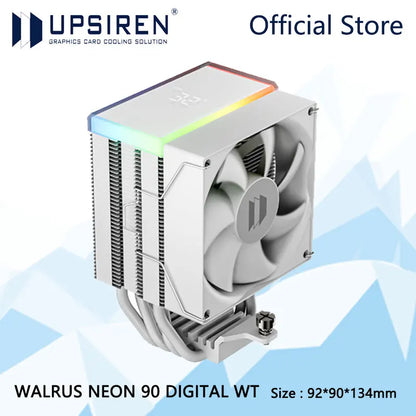 UPSIREN WALRUS NEON 90 CPU Air Cooler – ARGB Digital Display Radiator High Performance Cooling for Intel LGA1851/1700/115X & AMD AM5/AM4