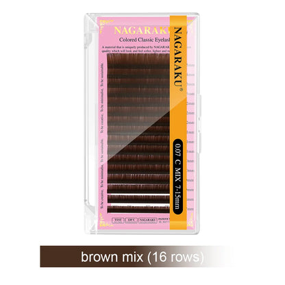 NAGARAKU Brown Eyelash Extensions – Soft Natural Synthetic Mink Individual Lashes 16 Lines for Professional Makeup