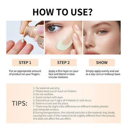 Color-Changing 4-in-1 Foundation – Moisturizing SPF 30+ Longwear Waterproof Makeup Base for Hydrating Travel Coverage