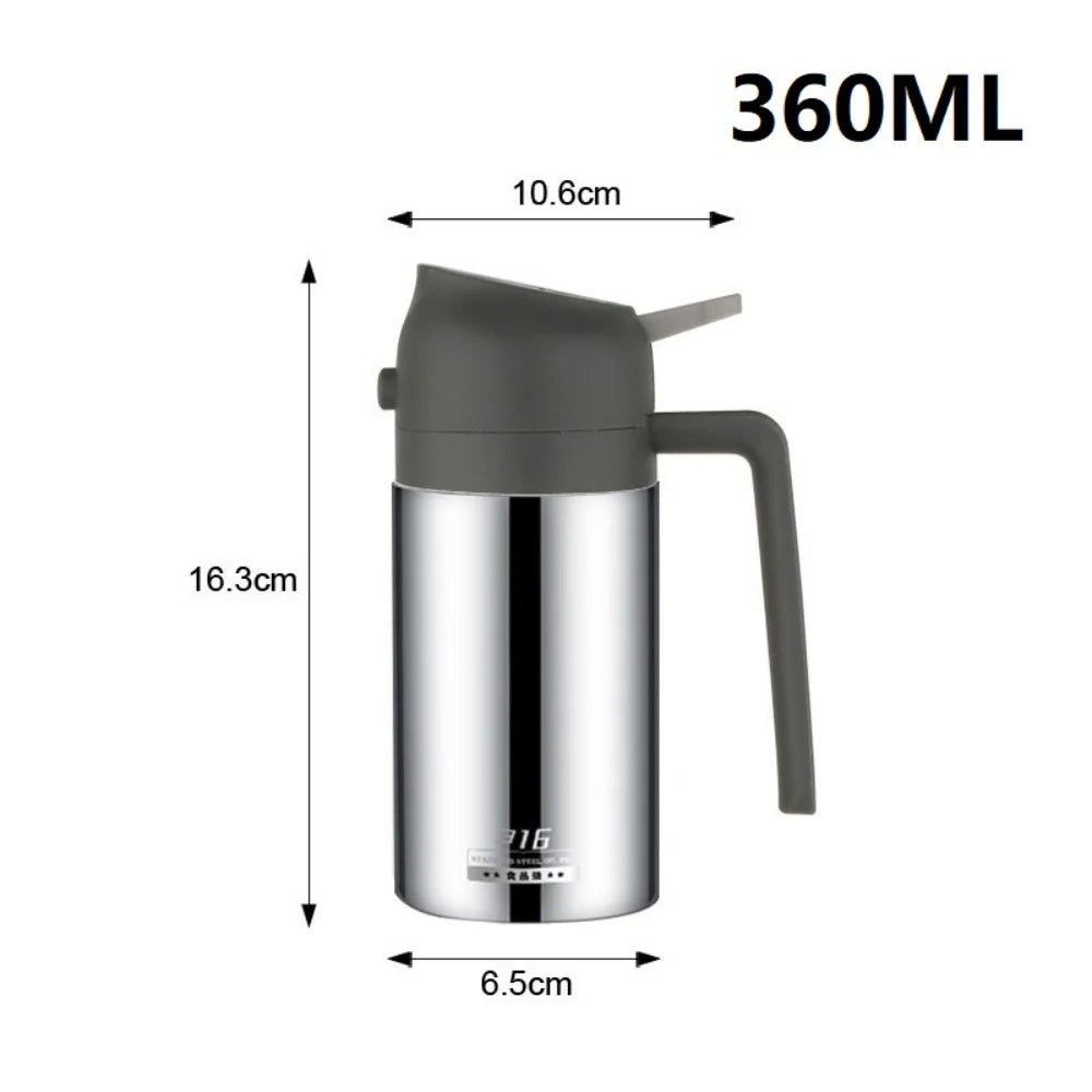 2-in-1 Oil Dispenser Bottle - Stainless Steel Cooking Oil Sprayer for Baking, Cooking & Portable Refillable Use