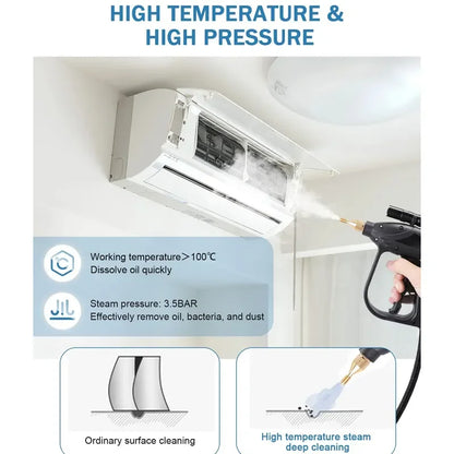 220V 3000W Commercial & Household Steam Cleaner - Adjustable Function for Air Conditioning, Kitchen Hood, Car, Alkaline Cleaning