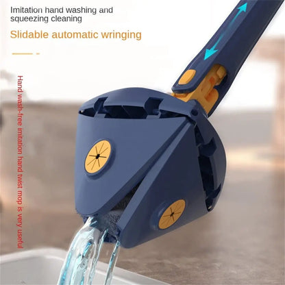 360° Rotatable Triangle Mop | Adjustable Long Handle Microfiber Mop for Wet & Dry Cleaning | Multifunctional Floor Cleaner