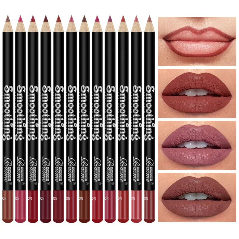 12-Piece Lipstick Set - Matte Lip Gloss & Professional Lip Liner for Women