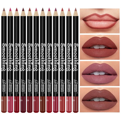 12-Piece Lipstick Set - Matte Lip Gloss & Professional Lip Liner for Women