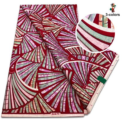 Premium Gold Print Pagne Fabric - 100% Cotton African Real Wax Ankara Grand SUP Nigerian Fabric