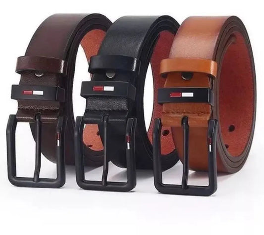 Men’s PU Leather Belt with Alloy Square Pin Buckle — Business & Casual Fashion Waistbelt, Black, Coffee, Brown, 2023 Style