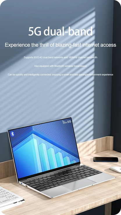14.1" Ultra-Slim Laptop — 16GB RAM | 2TB SSD | Intel CPU | FHD Anti-Glare Display | Windows 11 Pro Office & Study PC
