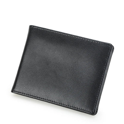 CONTACT'S Genuine Leather Men’s Bifold Slim Wallet – Vintage Thin Card Holder & Money Clip Casual Small Leather Wallet for Men
