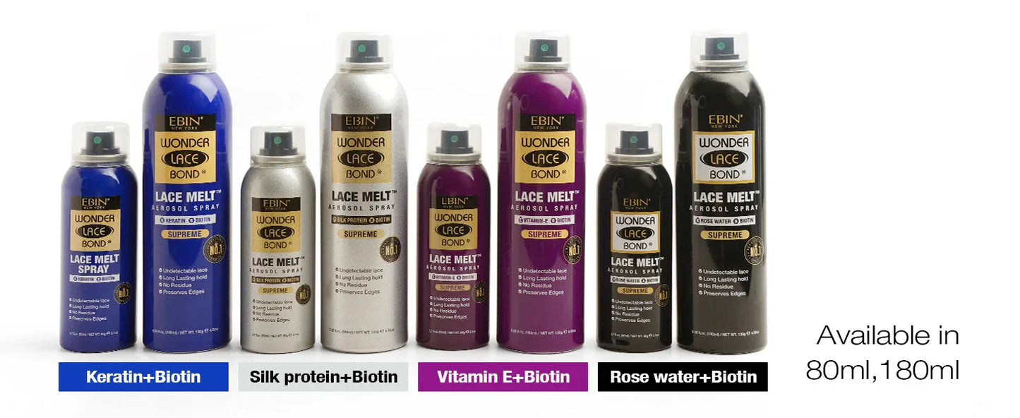 Ebin New York Wonder Bond Melt Spray – Extra Strong Hold, Seamless Lace Blend, Keratin-Infused for Healthy Hair
