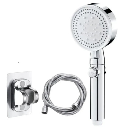 High Pressure Shower Head with Hose – 5 Modes Adjustable, Water-Saving Spray Nozzle with One-Key Stop for Bathroom Accessories