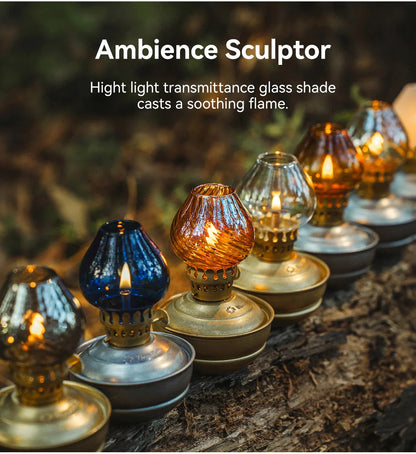 ThousWinds Luminara Mini Oil Lamp – Windproof Portable Retro Lantern with 20-Hour Burn Time for Camping and Hiking