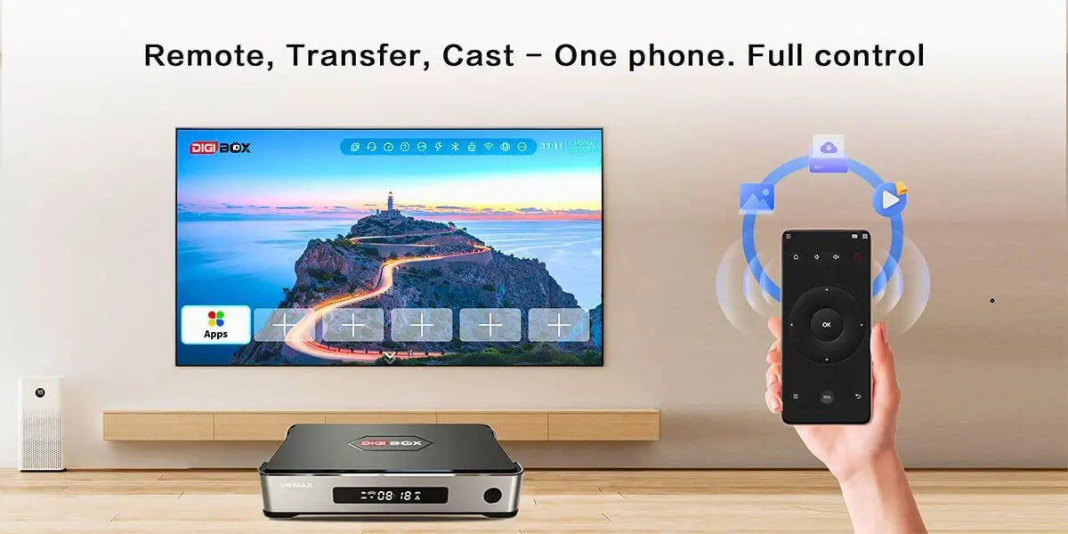 Genuine DIGIBOX D6 MAX Android TV Box — Upgraded from D3 Plus, EVPAD 11P Function, Japan & USA Version