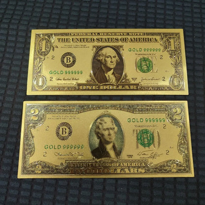 7/8/36Pcs Gold Plated US Dollar Bills – Gold Foil Fake Money for Crafts, Collection & Home Decor