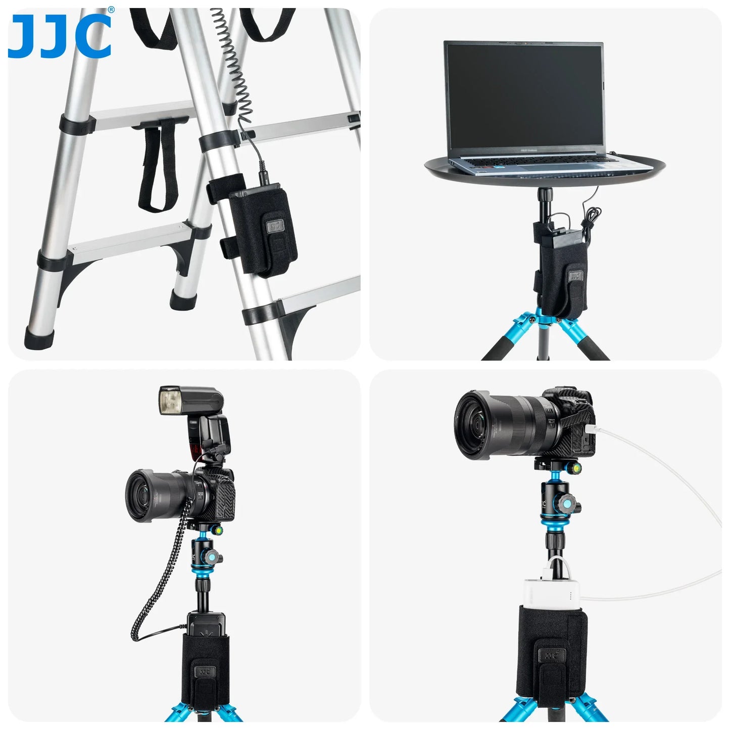 JJC Tripod Mounting Strap Bag – Photography Accessory Holder for Power Bank, Remote, Light Stand & Cables