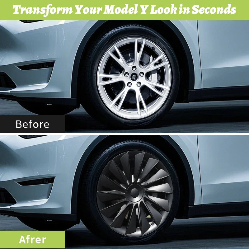 Tesla Model Y 2020–2024 19" Full Coverage Blade Wheel Hubcap – Car Accessories