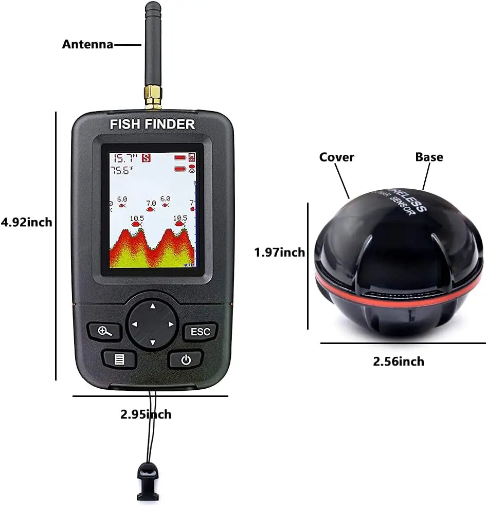 Wireless Sonar Fish Finder – Portable Underwater Fishing Detector & Echo Sounder with Fishing Alert
