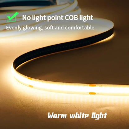 LED COB Light Strip – Flexible USB 5V Touch Dimmer Tape for Indoor Lighting, DIY TV, Mirror Backlight & Wall Decor