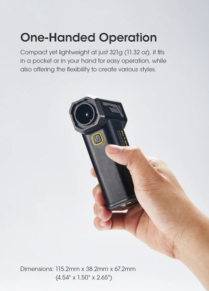 NITECORE CW20 Multipurpose Pocket Fan - Portable Stepless Wind Blower for Photography, Canon, Sony, Short Video & Camping