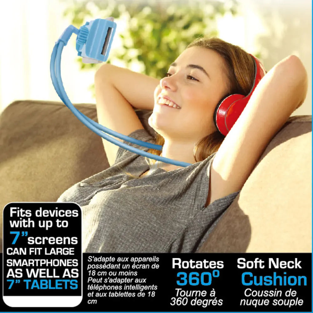 STONEGO Extendable Neck Hanging Selfie Stick Holder - Universal Mobile Phone Rack with 360° Rotating Mount for Hands-Free Convenience