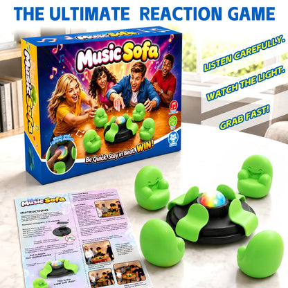 Interactive LED Party Board Game - Music Tabletop Game for 2-6 Players, Family & Holiday Fun