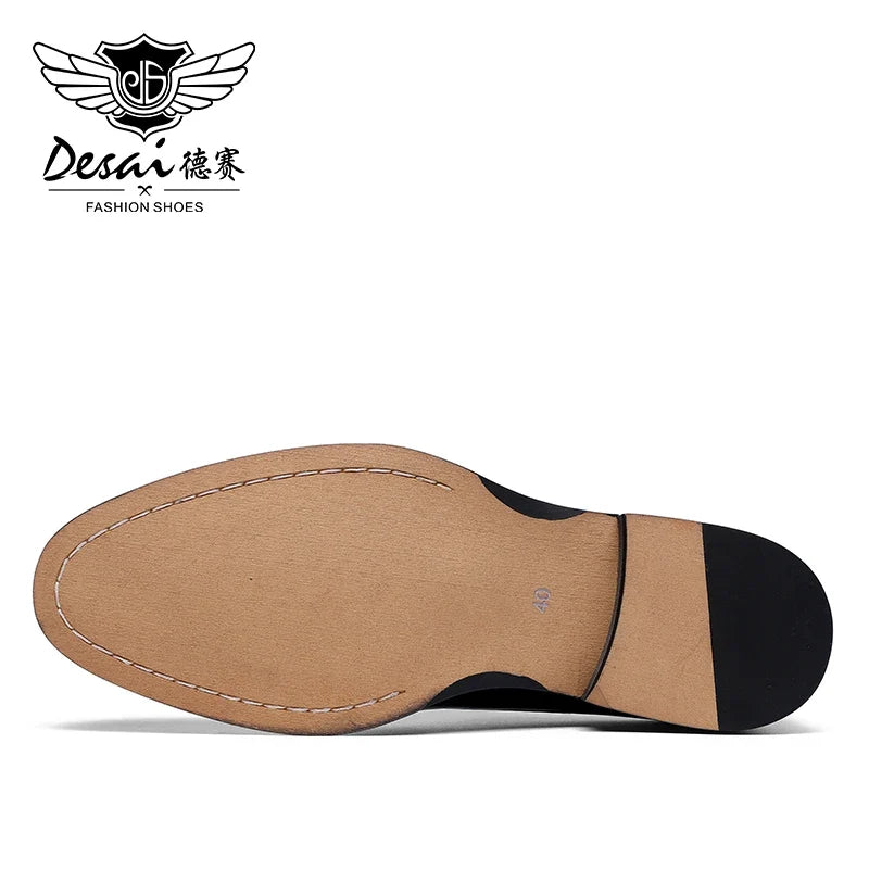 Men’s Genuine Leather Derby Shoes - Classic Business Dress and Casual Footwear for Office and Special Occasions